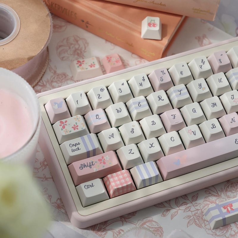 Sumgsn 152 Keys Pink Keycaps Dye Sub PBT Custom Keycap Set Fit for 60% 65% 75% 95% Mechanical Keyboard Cherry Mx Switches Mechanical Keyboard - Image 1